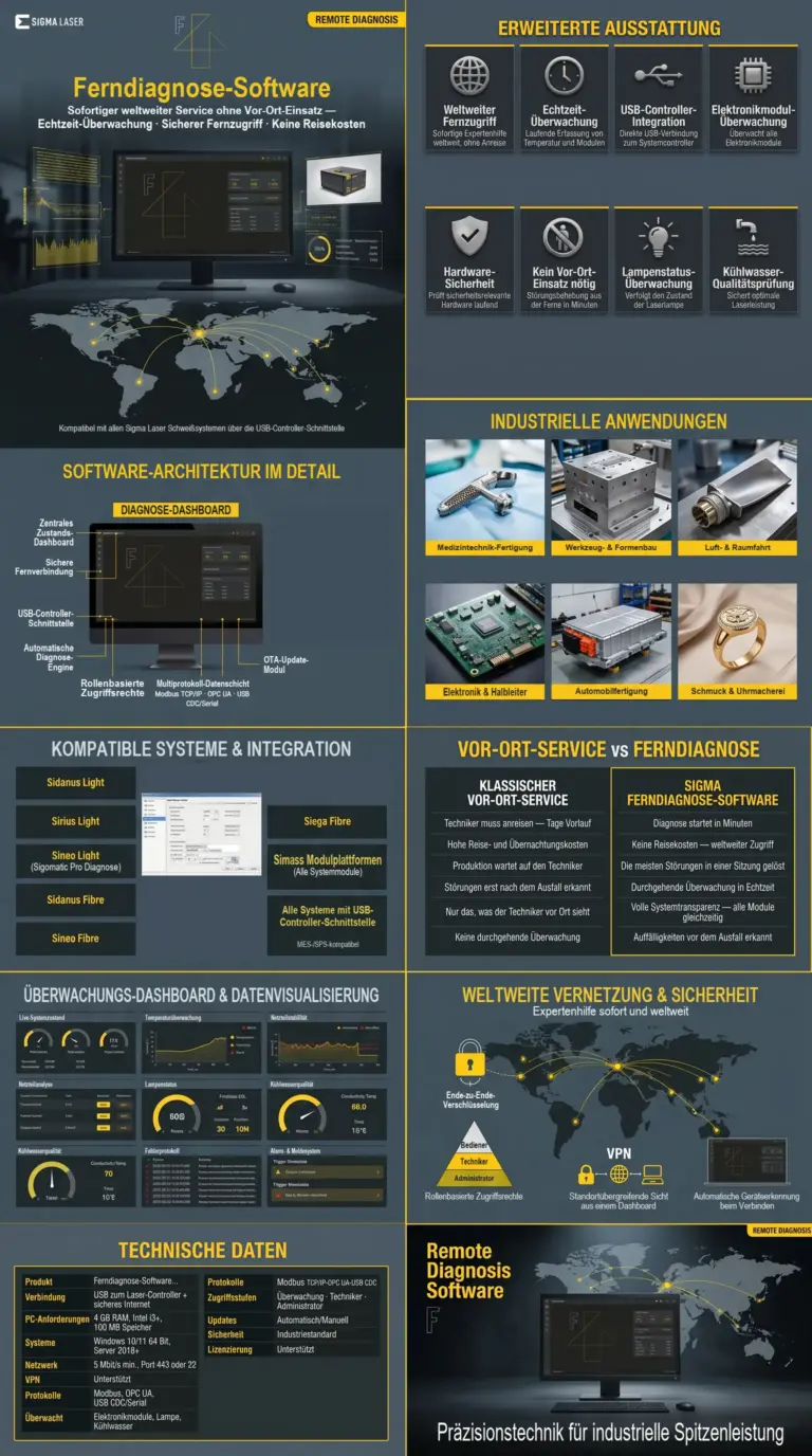 infografik fern diagnose software fuer laser schweissmaschinen