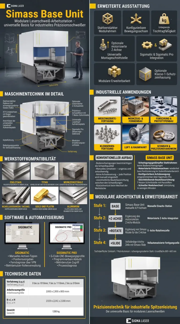 infografik modulare schweissplattform simass base unit fuer laserautomatisierung