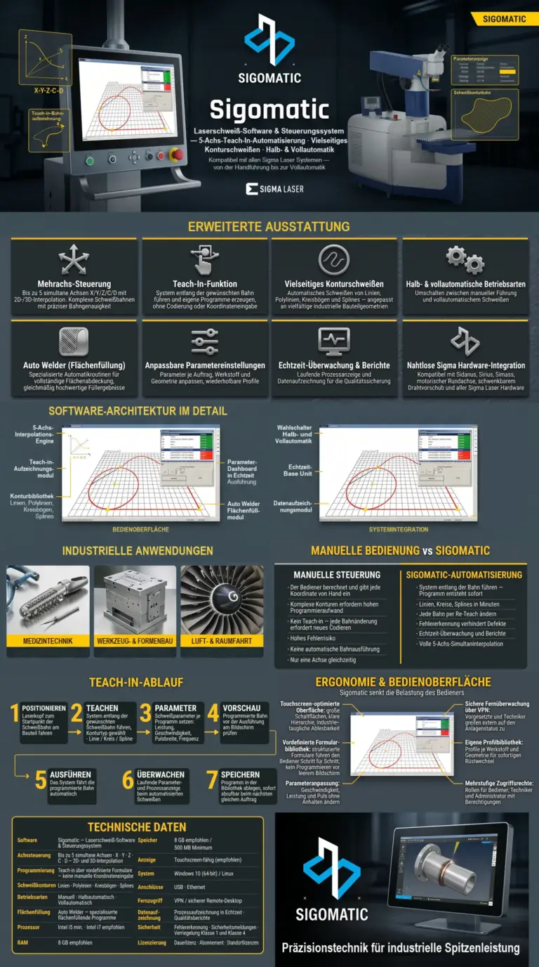 infografik sigomatic software und steuersystem fuer laser schweissmaschinen