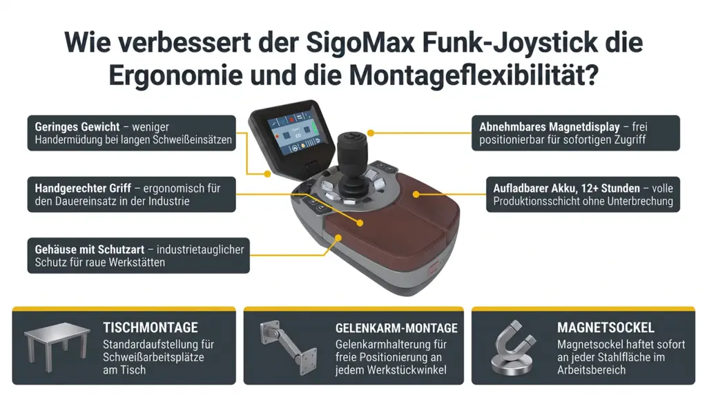 ergonomische installation des flexiblen joysticks sigomax fuer laser schweisssysteme ergonomische installation des flexiblen joysticks sigomax fuer laser schweisssysteme