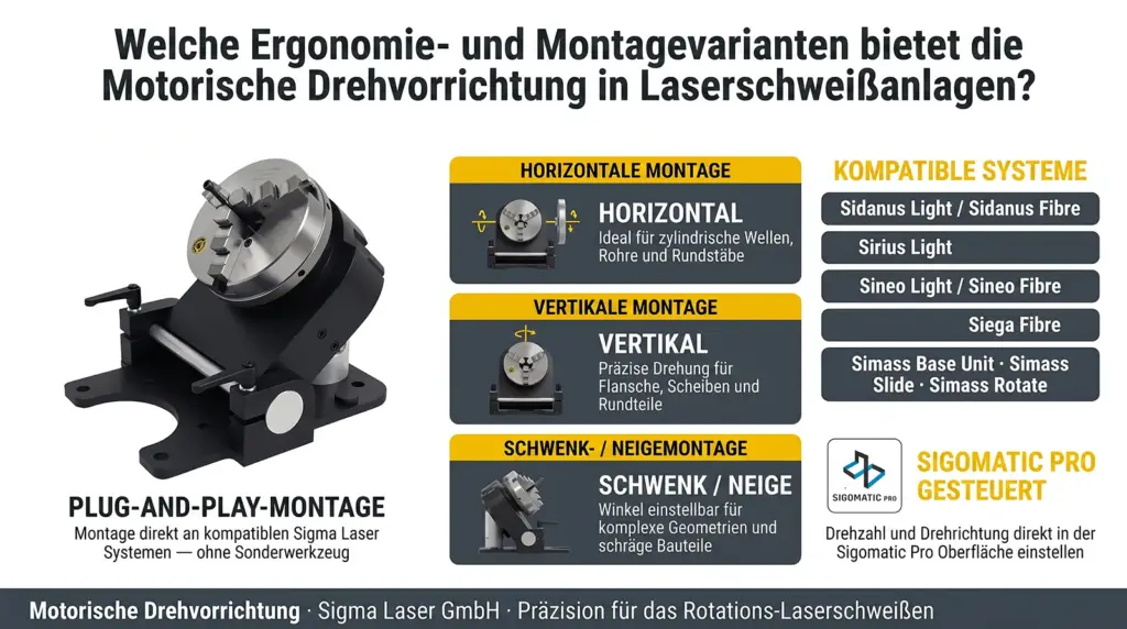 ergonomische installationsoptionen fuer motorisierte drehvorrichtungen beim laser schweissen ergonomische installationsoptionen fuer motorisierte drehvorrichtungen beim laser schweissen