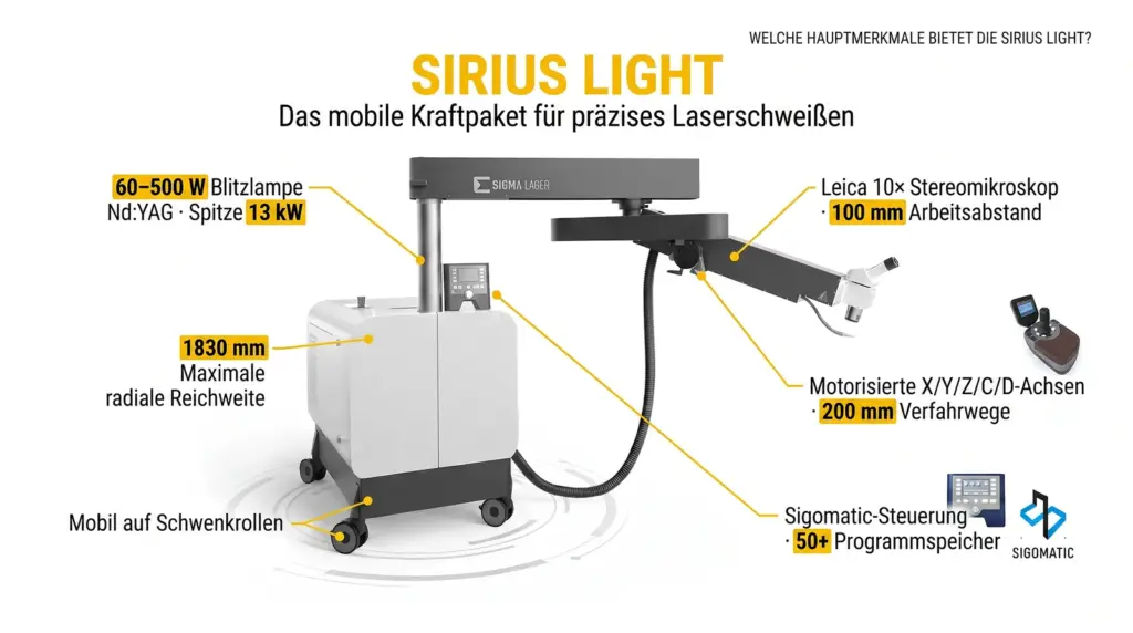 hauptmerkmale des industriellen laser schweisssystems sirius light hauptmerkmale des industriellen laser schweisssystems sirius light