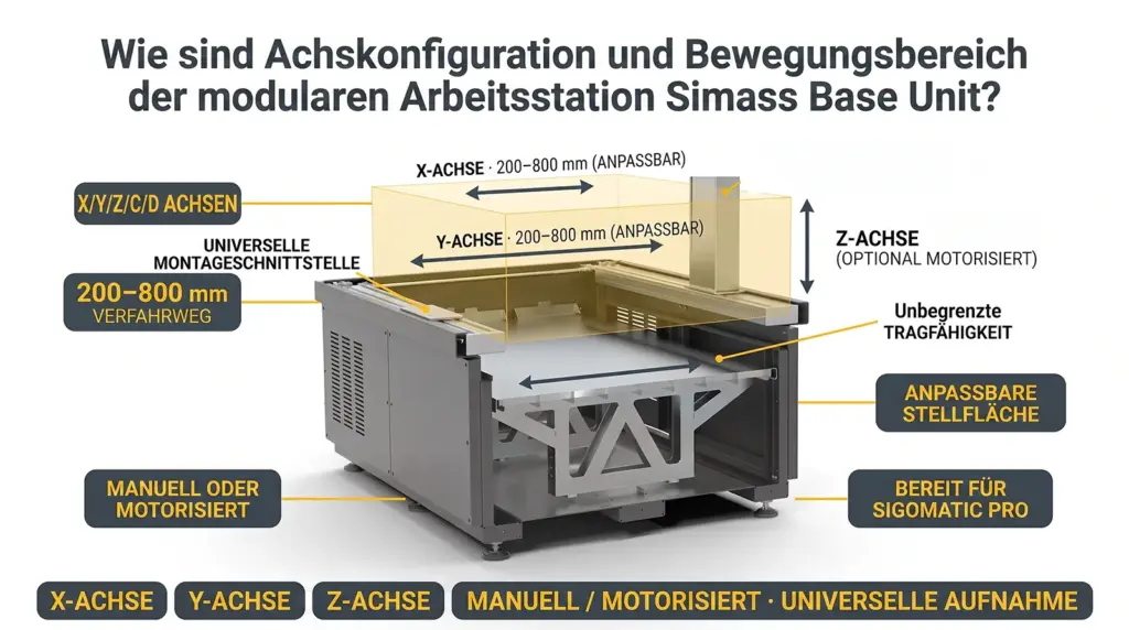 infografik achsenkonfiguration und bewegungsbereich der modularen laser schweissstation simass base unit infografik achsenkonfiguration und bewegungsbereich der modularen laser schweissstation simass base unit