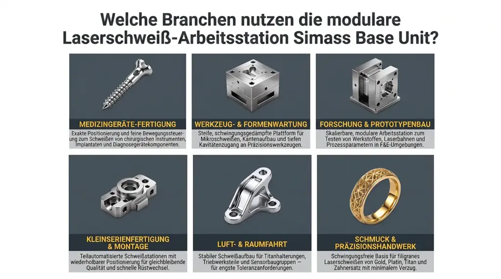 infografik industrielle anwendungen der modularen laser schweissstation simass base unit infografik industrielle anwendungen der modularen laser schweissstation simass base unit