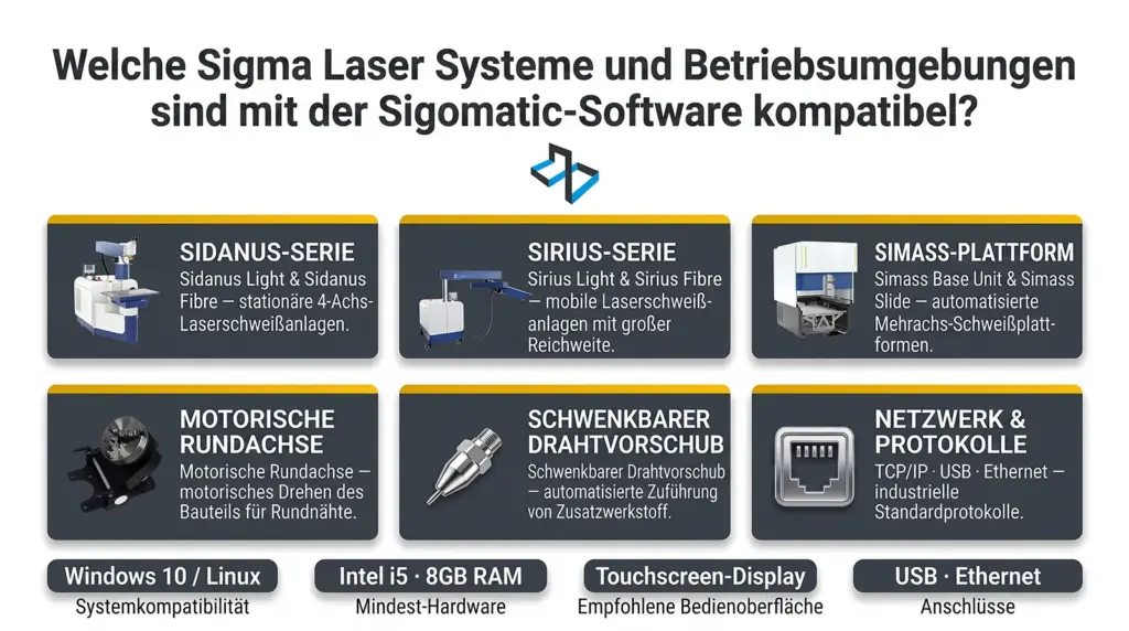 infografik kompatibilitaet des sigomatic steuersystems fuer laser schweissmaschinen infografik kompatibilitaet des sigomatic steuersystems fuer laser schweissmaschinen