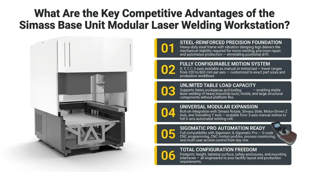infographic of simass base unit modular welding platform for automation-competitive advantages infographic of simass base unit modular welding platform for automation-competitive advantages