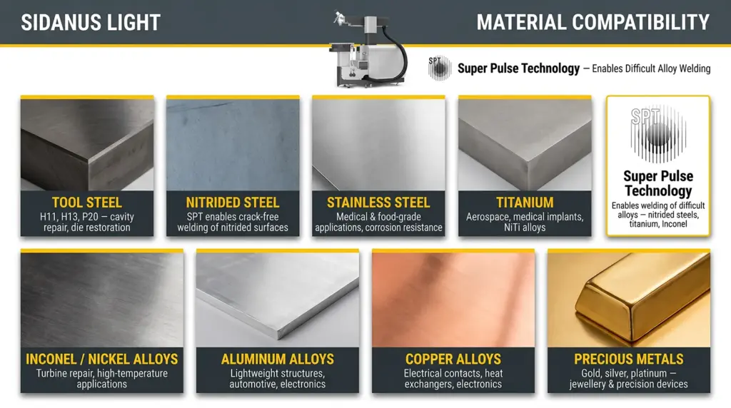 material compatibility of-laser-welding-machine-sidanus-light material compatibility of-laser-welding-machine-sidanus-light