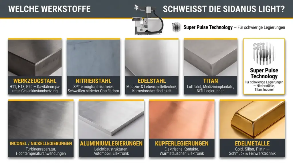 materialkompatibilitaet der laser schweissmaschine sidanus light materialkompatibilitaet der laser schweissmaschine sidanus light