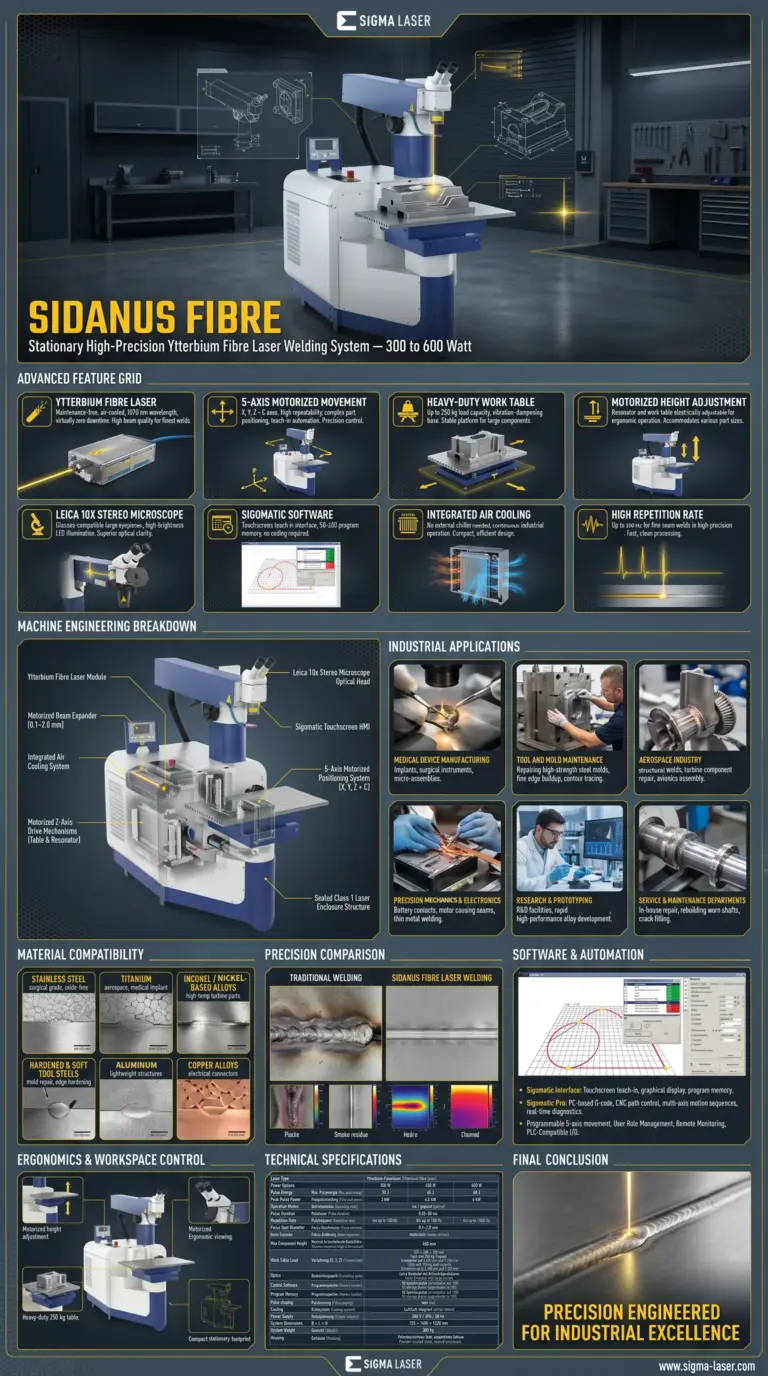 sidanus fiber laser welding machine infographic
