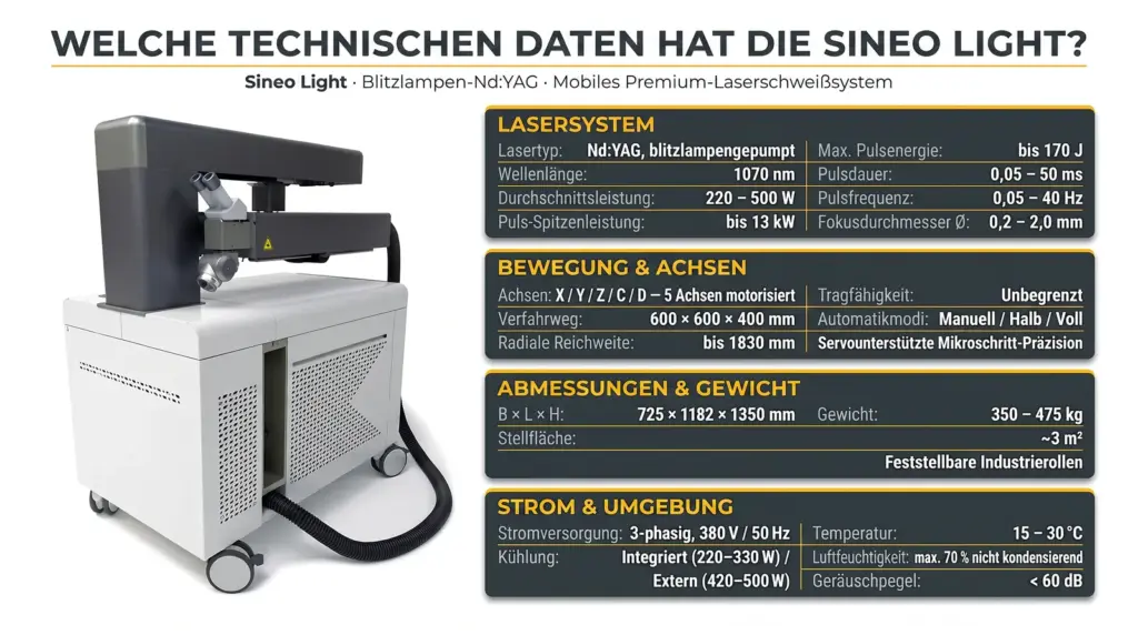 technische spezifikationen des laser schweisssystems sineo light technische spezifikationen des laser schweisssystems sineo light