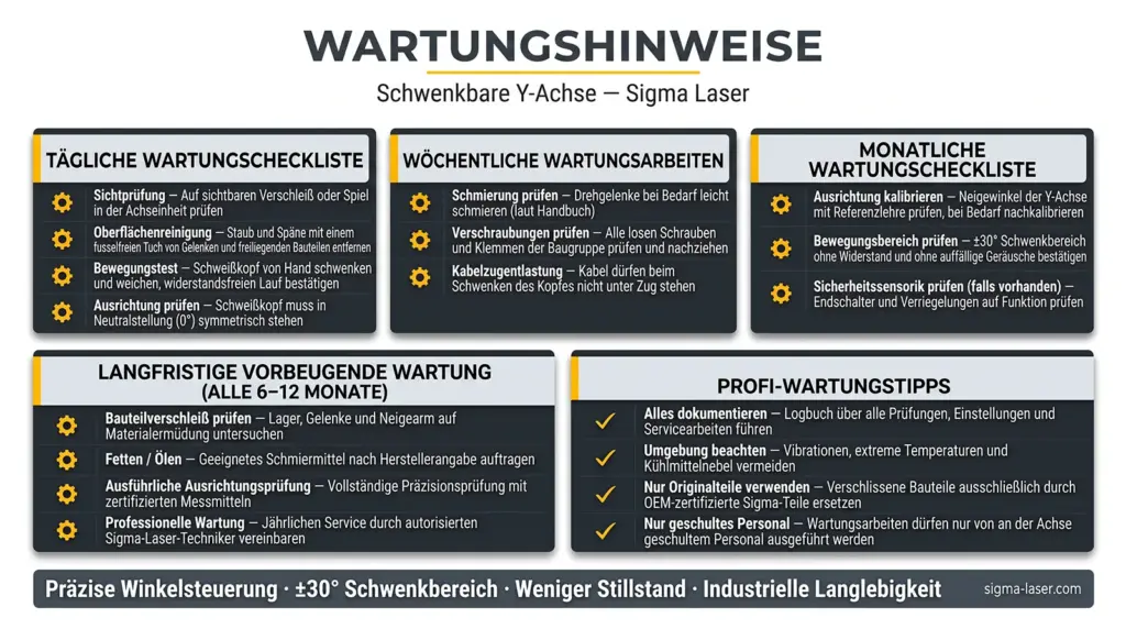 wartungsrichtlinien fuer die schwenkbare y achse beim laser schweissen wartungsrichtlinien fuer die schwenkbare y achse beim laser schweissen