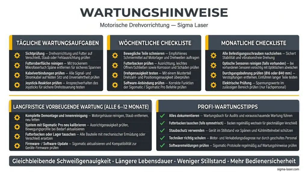 wartungsrichtlinien fuer motorisierte drehvorrichtungen beim laser schweissen wartungsrichtlinien fuer motorisierte drehvorrichtungen beim laser schweissen