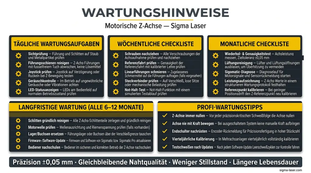 wartungsrichtlinien fuer motorisierte z achsen beim automatisierten laser schweissen wartungsrichtlinien fuer motorisierte z achsen beim automatisierten laser schweissen