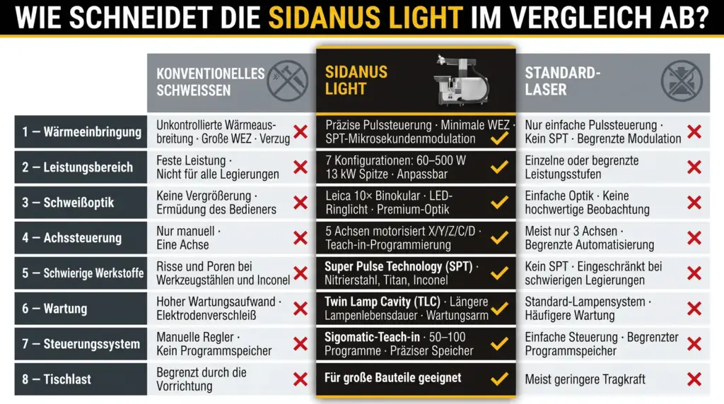 wettbewerbsvergleich des industriellen laser schweisssystems sidanus light wettbewerbsvergleich des industriellen laser schweisssystems sidanus light