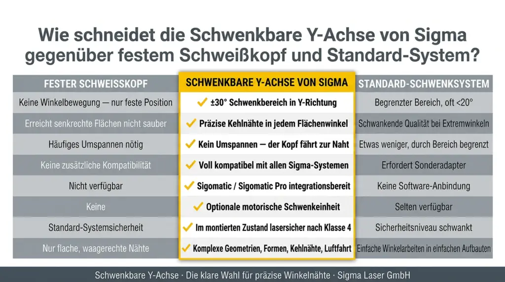 wettbewerbsvergleich des schwenkbaren y achsenmoduls fuer laser schweissen wettbewerbsvergleich des schwenkbaren y achsenmoduls fuer laser schweissen