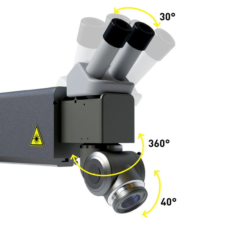 laser welding 360 degree swivel optics tilt