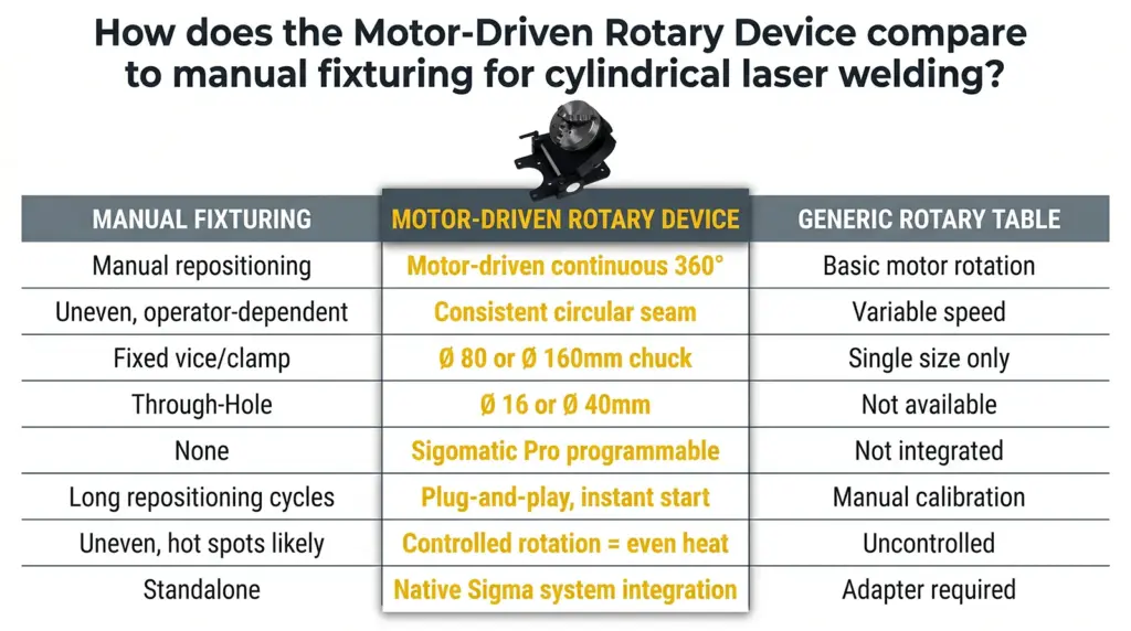 comparacion dispositivo rotativo motorizado para soldadura laser comparacion dispositivo rotativo motorizado para soldadura laser