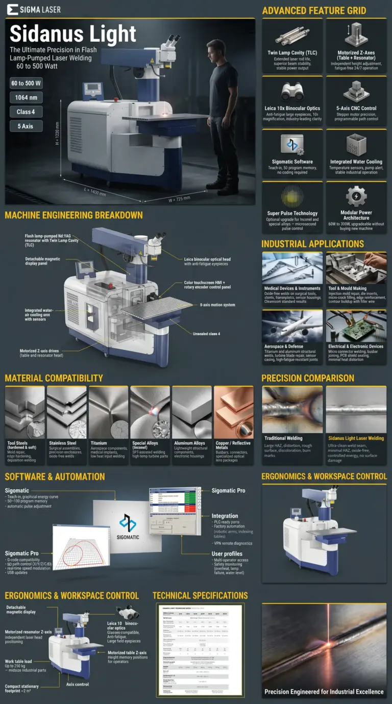 maquina industrial de soldadura laser sidanus light
