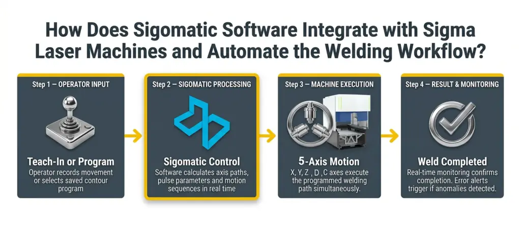 infografia como funciona la automatizacion del software para maquina de soldadura laser sigomatic infografia como funciona la automatizacion del software para maquina de soldadura laser sigomatic
