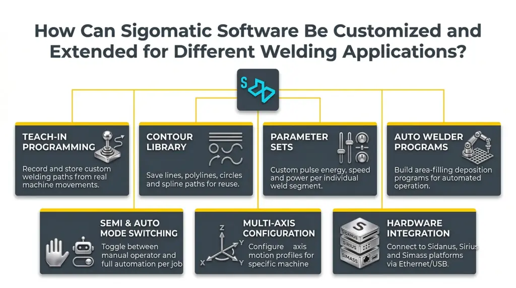 infografia opciones de personalizacion del software para maquina de soldadura laser sigomatic infografia opciones de personalizacion del software para maquina de soldadura laser sigomatic