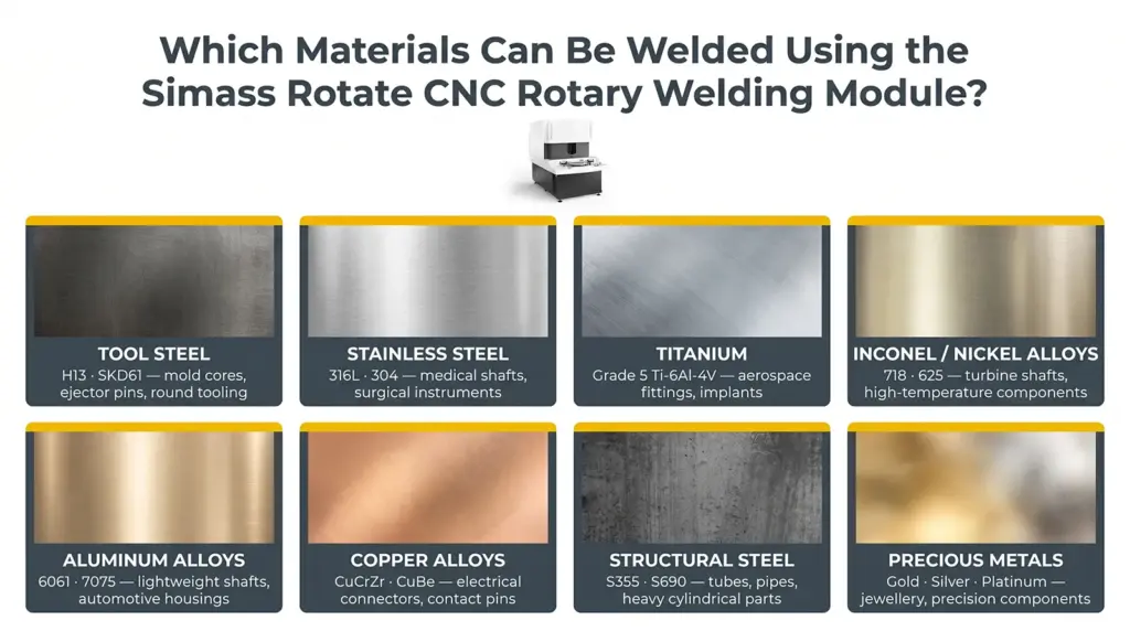 infografico materiais compativeis modulo rotativo cnc simass rotate infografico materiais compativeis modulo rotativo cnc simass rotate