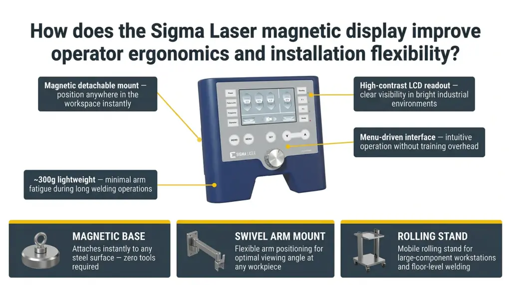 instalacao display magnetico para maquina de soldagem a laser instalacao display magnetico para maquina de soldagem a laser