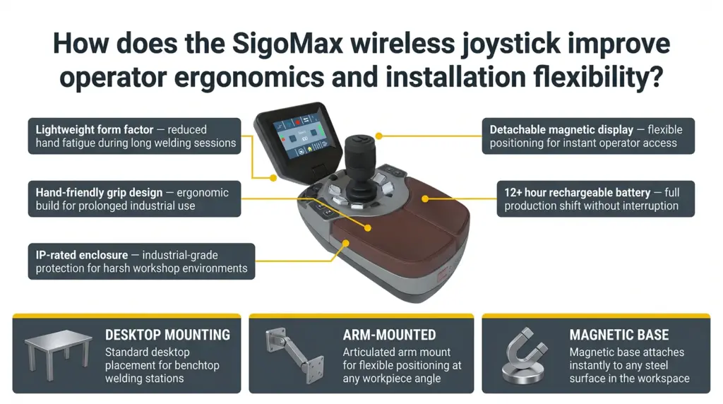 instalacao ergonomica joystick flexivel sigomax para sistemas de soldagem a laser instalacao ergonomica joystick flexivel sigomax para sistemas de soldagem a laser