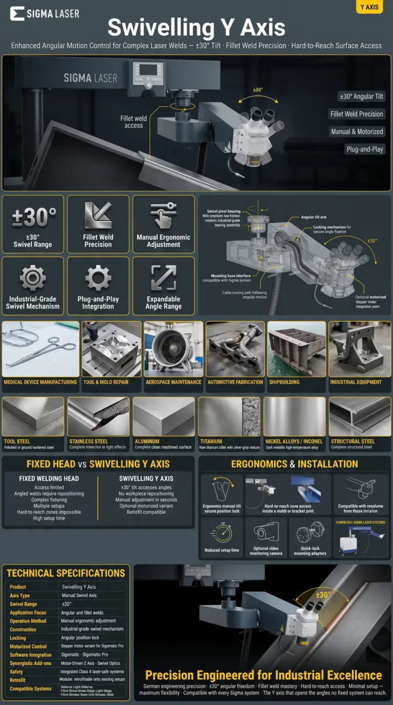 infografia eje y basculante sigma laser para soldadura laser