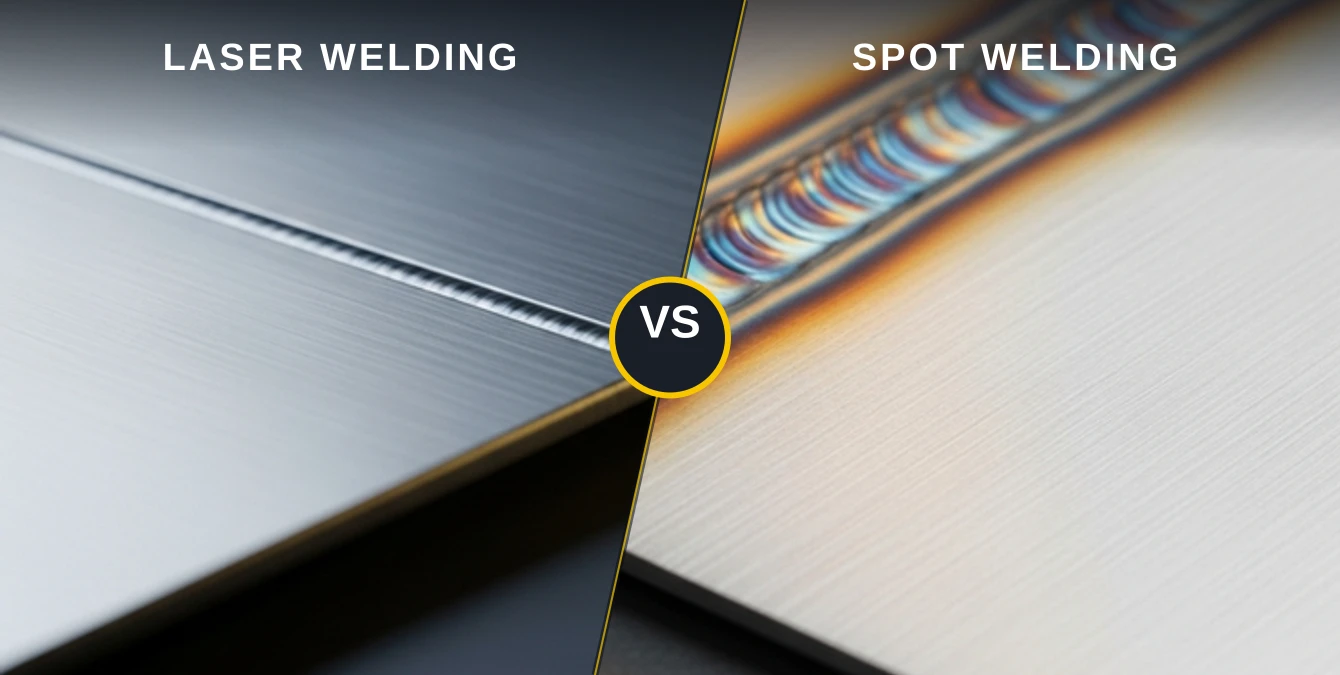 laser-vs-spot-welding-sheet-metal-diagonal-featured Laser welding versus spot welding on sheet metal, diagonal comparison