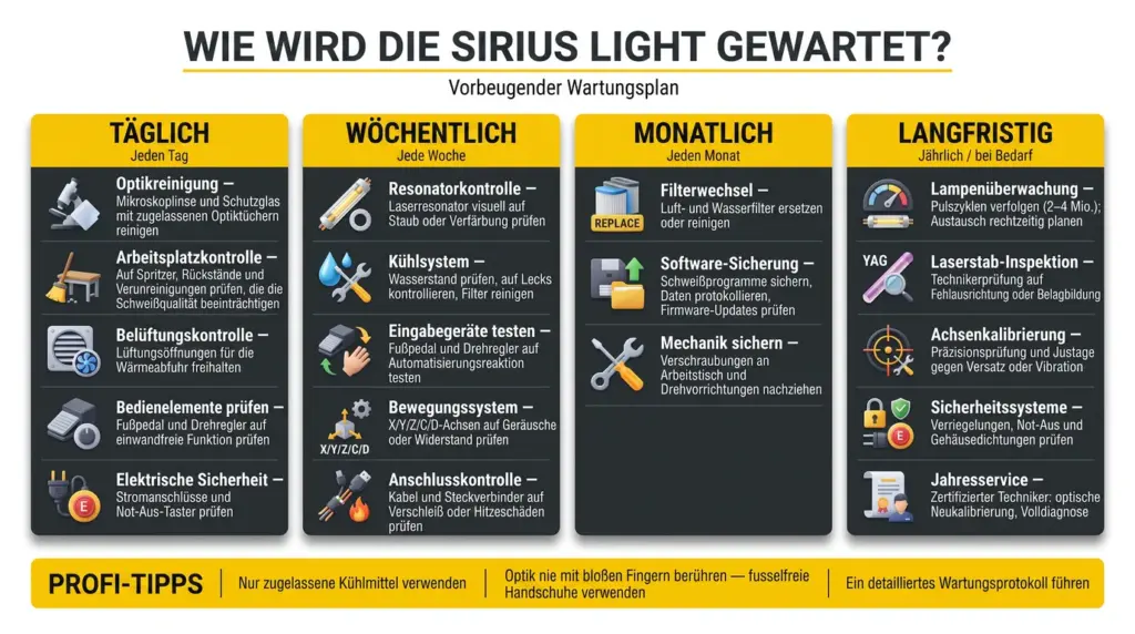 wartungsanleitungen fuer die industrielle laser schweissmaschine sirius light wartungsanleitungen fuer die industrielle laser schweissmaschine sirius light