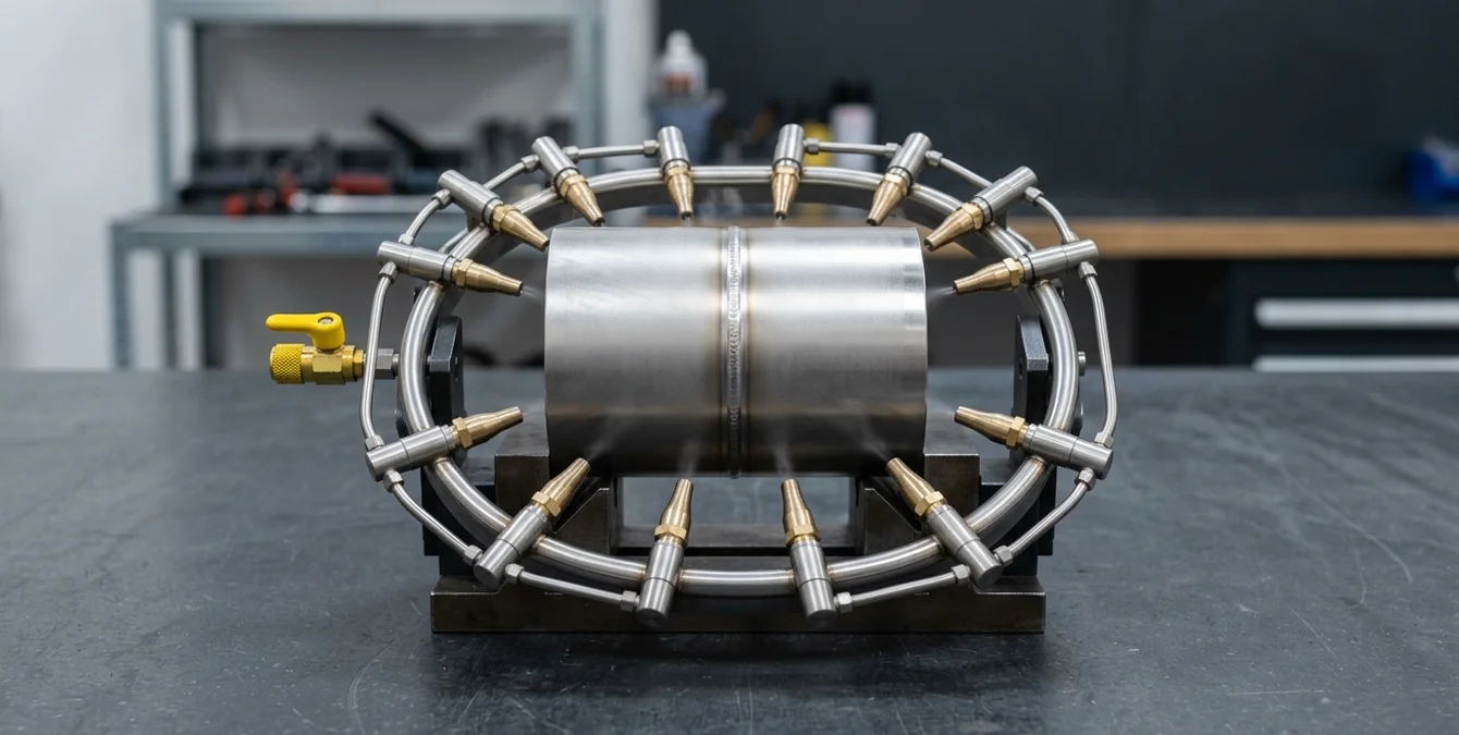 Rotationssymmetrisches Bauteil mit ringförmiger Schutzgaszufuhr zur Vermeidung von Oxidation Rotationssymmetrisches Bauteil mit ringförmiger Schutzgaszufuhr zur Vermeidung von Oxidation