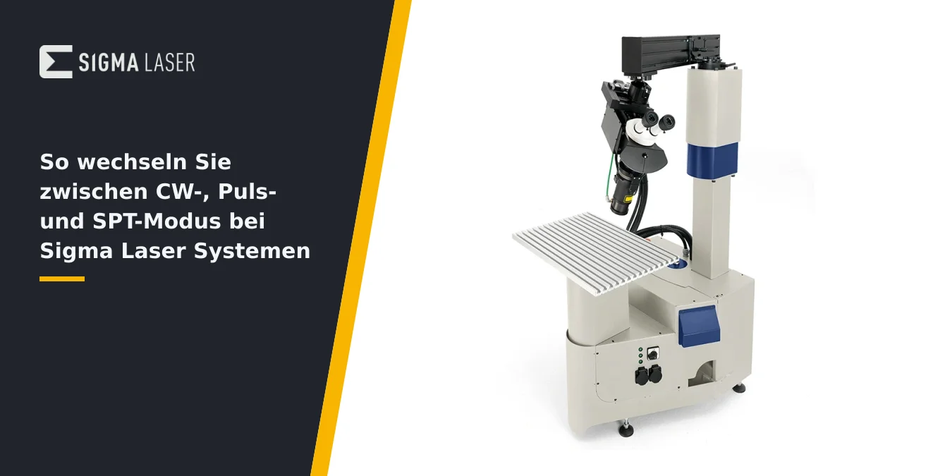 So wechseln Sie zwischen CW-, Puls- und SPT-Modus bei Sigma Laser Systemen So wechseln Sie zwischen CW-, Puls- und SPT-Modus bei Sigma Laser Systemen
