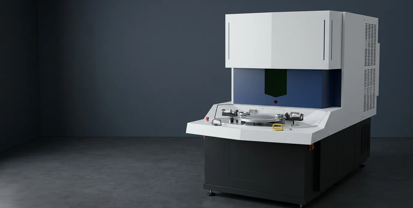 Simass Rotate Modul in dunkler Werkstattansicht mit gelbem Griff Simass Rotate Modul in dunkler Werkstattansicht mit gelbem Griff